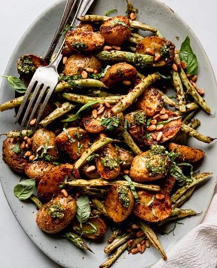 Fresh Green Beans & Baby Potatoes with Pesto