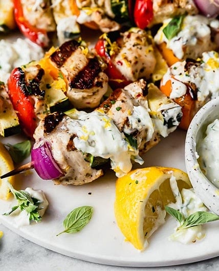 Greek Chicken Kebabs with Tzatziki Sauce