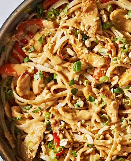 Creamy Peanut-Lime Chicken With Noodles