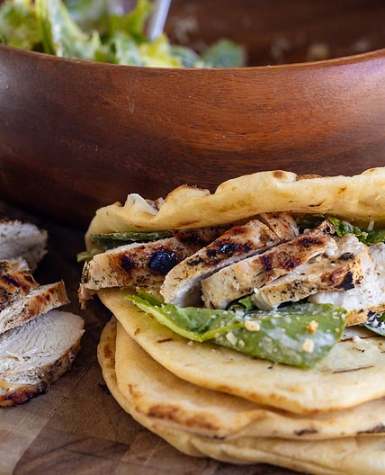 Chicken Caesar Pitas