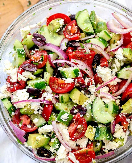 Greek Salad with Avocado