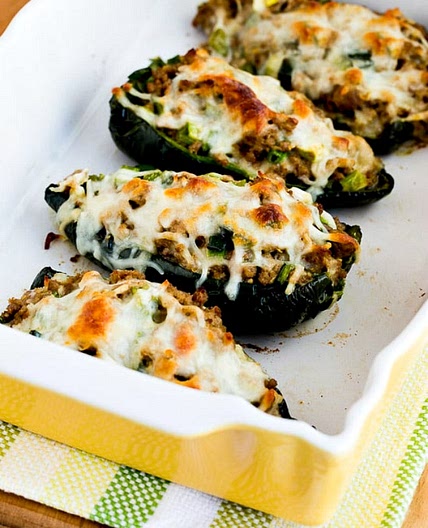 Stuffed Poblanos with Ground Turkey