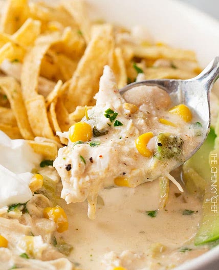 Creamy Crockpot White Chicken Chili