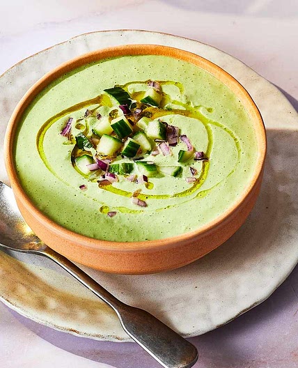 Cold Cucumber Soup with Yogurt and Dill