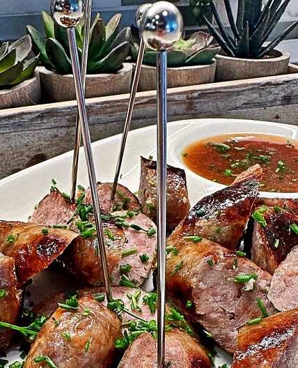 Beer Brat Bites — Dink Cuisine