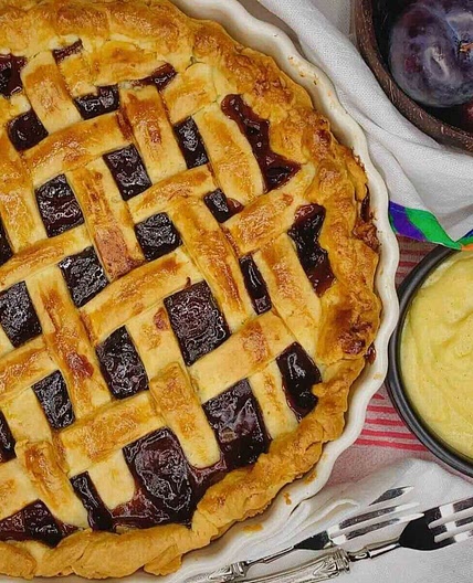 Easy Plum Custard Tart Recipe