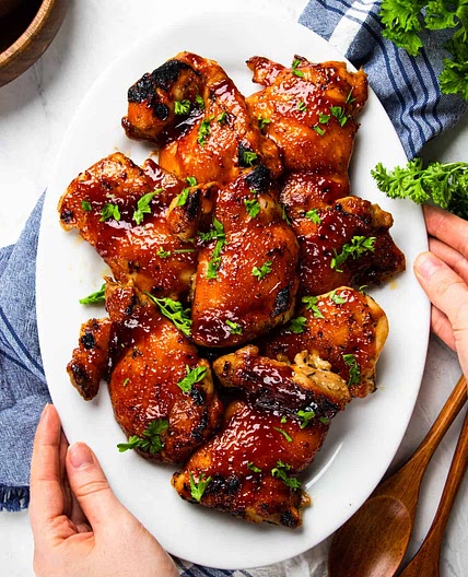 Oven Baked BBQ Boneless Chicken Thighs
