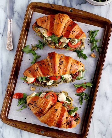 Caprese Croissant Breakfast Sandwich