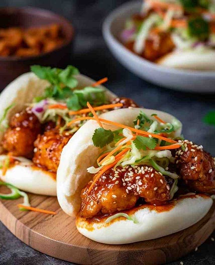 Korean Fried Chicken Bao Buns