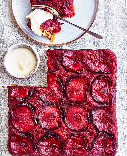 Plum upside-down cake