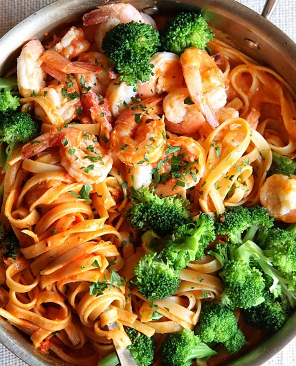 Prawn and Broccoli Fettuccine