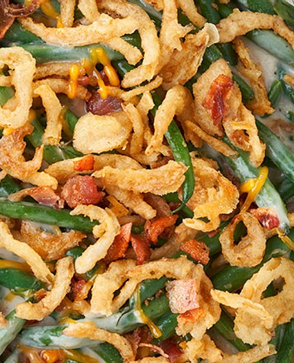 Bacon & Cheddar Green Bean Casserole