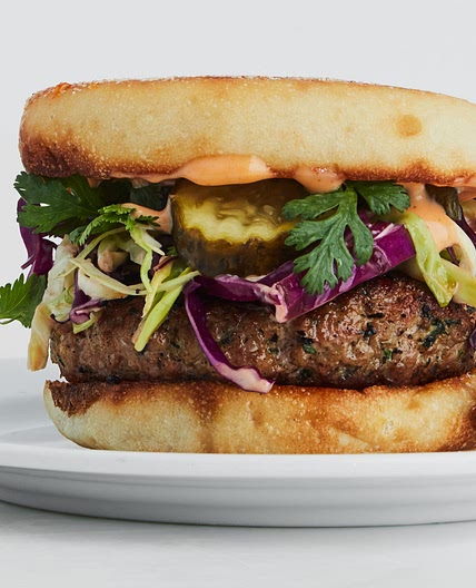 Sesame Pork Burgers with Slaw | Epicurious