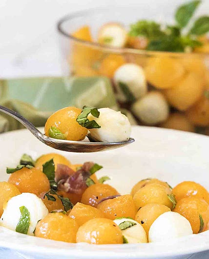 Cantaloupe Caprese Salad