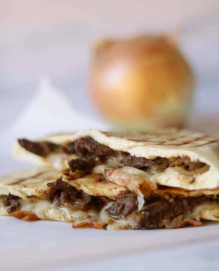 Steak and cheese pita recipe
