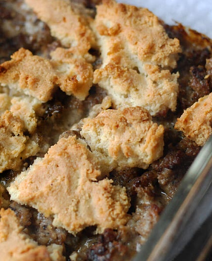 Keto Sausage Gravy and Biscuit Bake