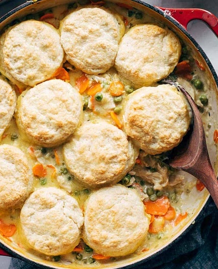 Chicken Pot Pie with Biscuits