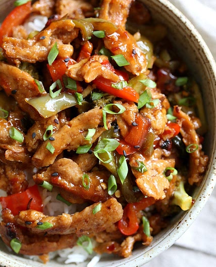 Vegan General Tso's Soy Curls
