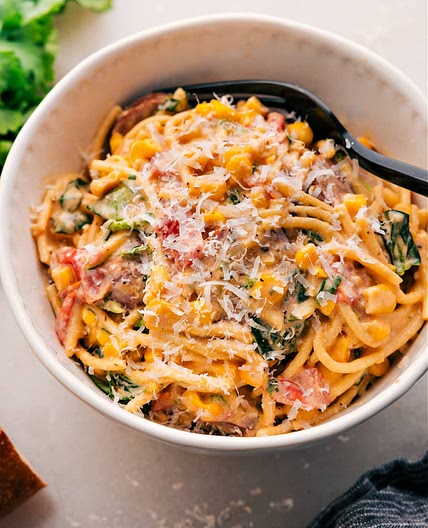 Corn and Sausage Pasta