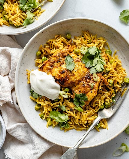 One Pan Tandoori Chicken with Spiced Coconut Rice