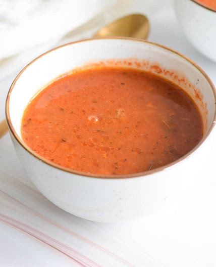 Low FODMAP Tomato soup with meatballs