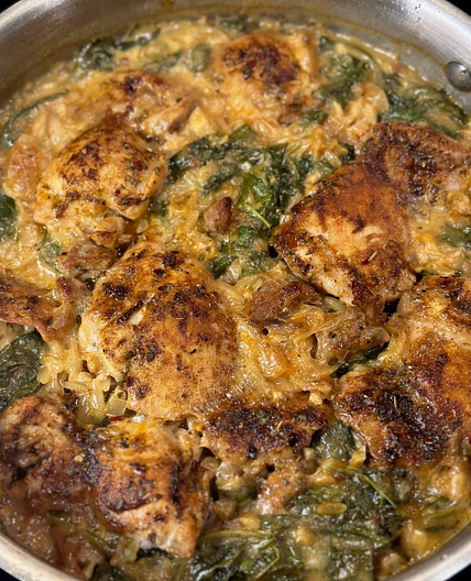 One Pan Sun-Dried Tomato Chicken Orzo