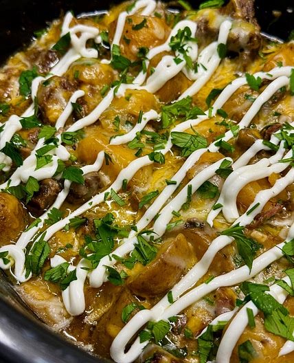 Crock Pot Loaded Steak and Potatoes