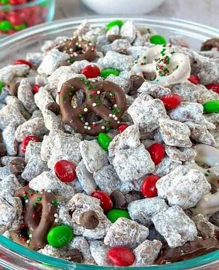 Christmas Puppy Chow Chex Mix