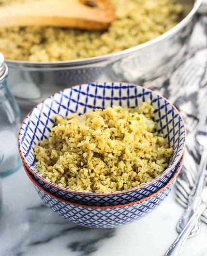 Parmesan Pesto Cauliflower Rice