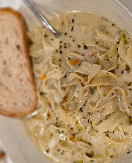 Creamy chicken noodle soup