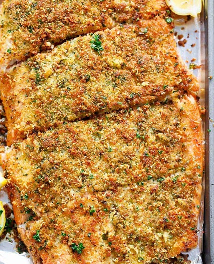 Crispy Garlic Parmesan Salmon