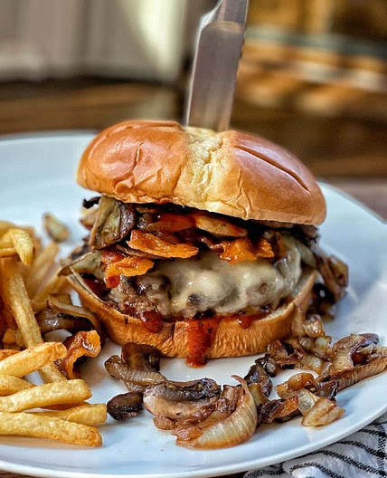 Bacon, Mushroom and Swiss Burger