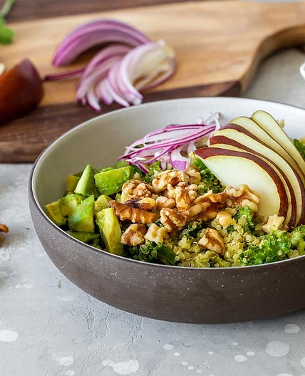 Walnut Pear and Avocado Bowl