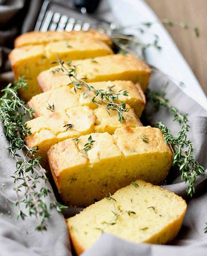 Kefir Fermented Honey Thyme Sourdough Cornbread