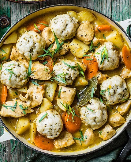 Chicken casserole with dumplings