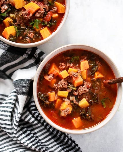Ground Beef Butternut Squash Kale Soup