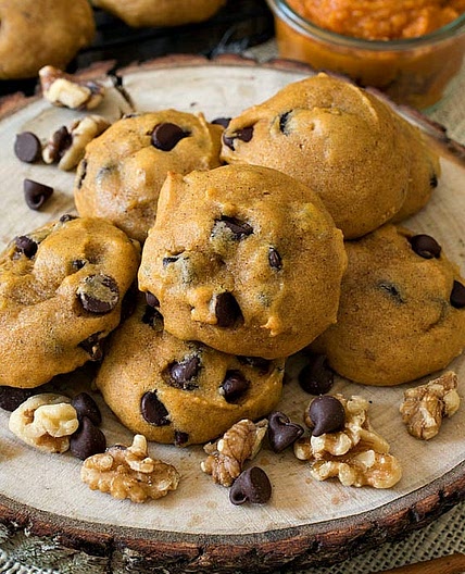 Soft Pumpkin Chocolate Chip Cookies