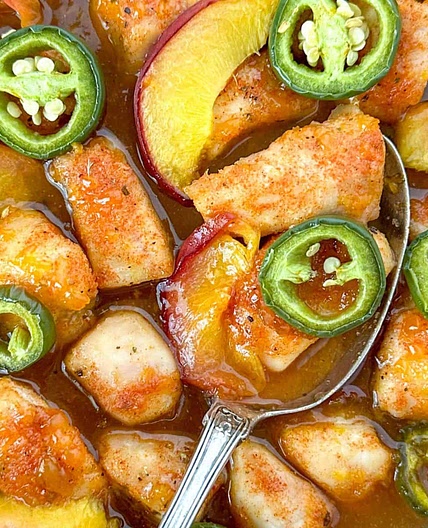 Jalapeño Peach Chicken Bites