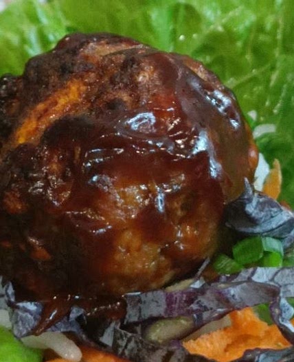 Sticky Teriyaki Meatball Lettuce Cups