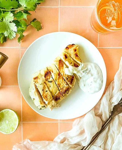Grilled Chicken with Cilantro Crema