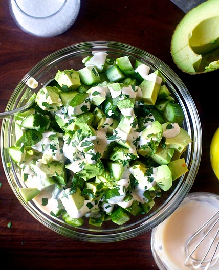obsessively good avocado cucumber salad
