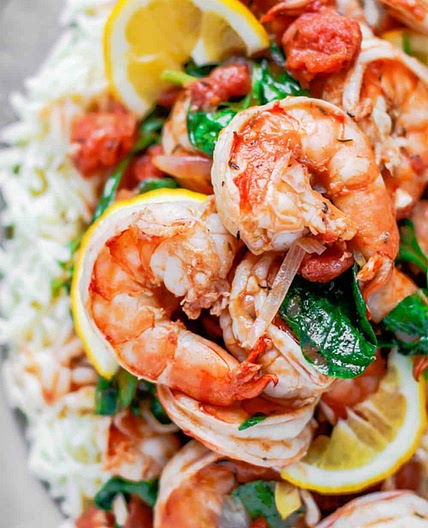 Shrimp and Orzo in a Garlicky Tomato Sauce