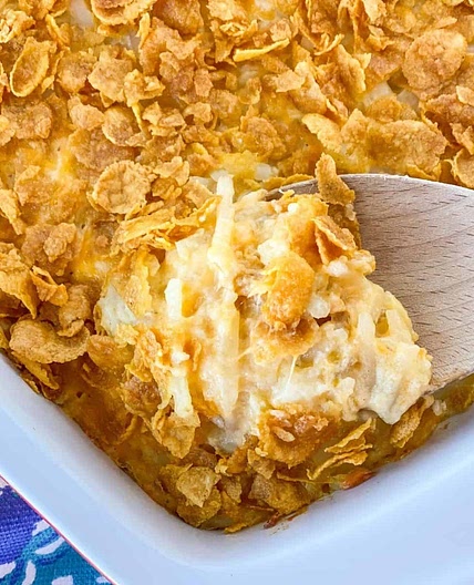 Easy Hash Brown Casserole Recipe with Corn Flakes