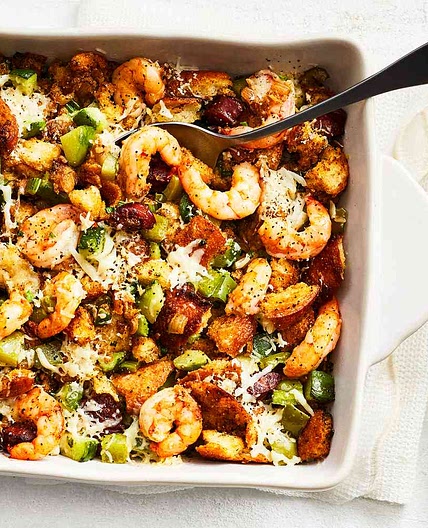 Mirliton and Gulf Shrimp Casserole