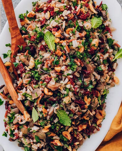 Wild Rice Salad with Mushrooms and Herbs