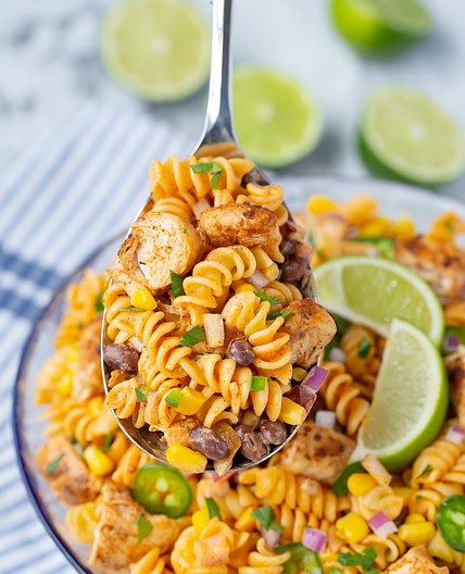 Zesty Chicken Enchilada Pasta Salad