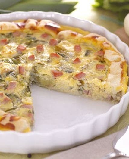Quiche con scarola e cubetti di cotto