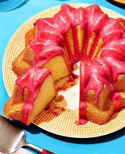 Moscato Pound Cake with Grape Glaze