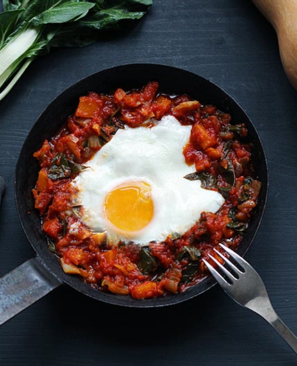 Chakchouka aux blettes et à la courge butternut