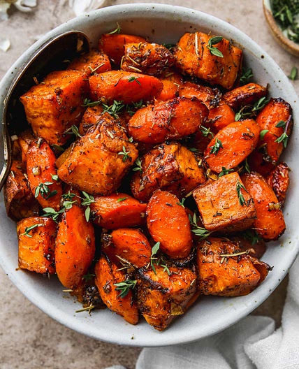 Easy Roasted Sweet Potatoes & Carrots